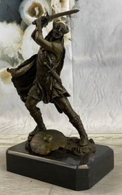 Viking Warrior Soldier Sword Bronze Sculpture