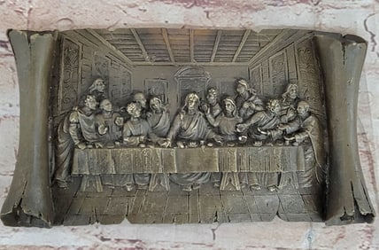 Last Supper a Tribute to Leonardo da Vinci Bronze Sculpture