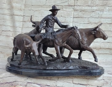 A lone cowboy Bronze Sculpture