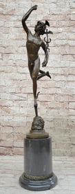 Roman Mercury Figure Ancient Bronze Sculpture