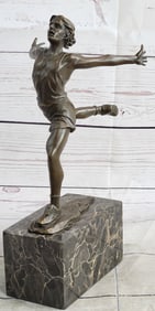 Track Runner Modernist Bronze Sculpture