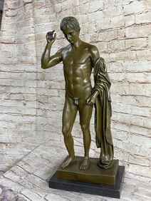 Nude Muscular Man Bronze Sculpture