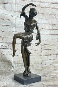 Signed~D.H. Chiparus~Art Nouveau Gypsy Dancer Bronze Sculpture