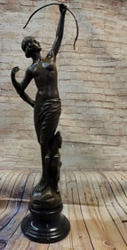 Diane the hunter with her Faithful Dog Bronze Sculpture
