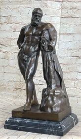 Signed Glycon Bronze Statue "Hercules r" Greek Myth HerculesArt Deco Figurine