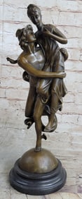 Rendition of Hermes Flying Mercury and Pandora Bronze Sculpture Statue Figurine