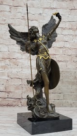 Introducing the Majestic Archangel Gabriel Bronze Statue - Divine Messenger and Warrior of Good