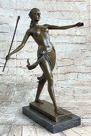 Leger Diana Huntress Art Deco Bronze Female Figure