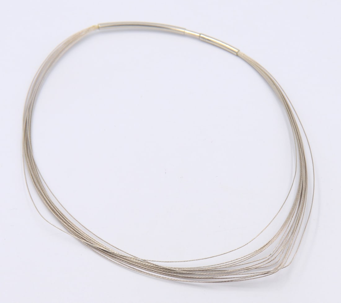 Vintage Sterling Silver Lot of 2 Multi Strand Wire Necklace (1 of 6)