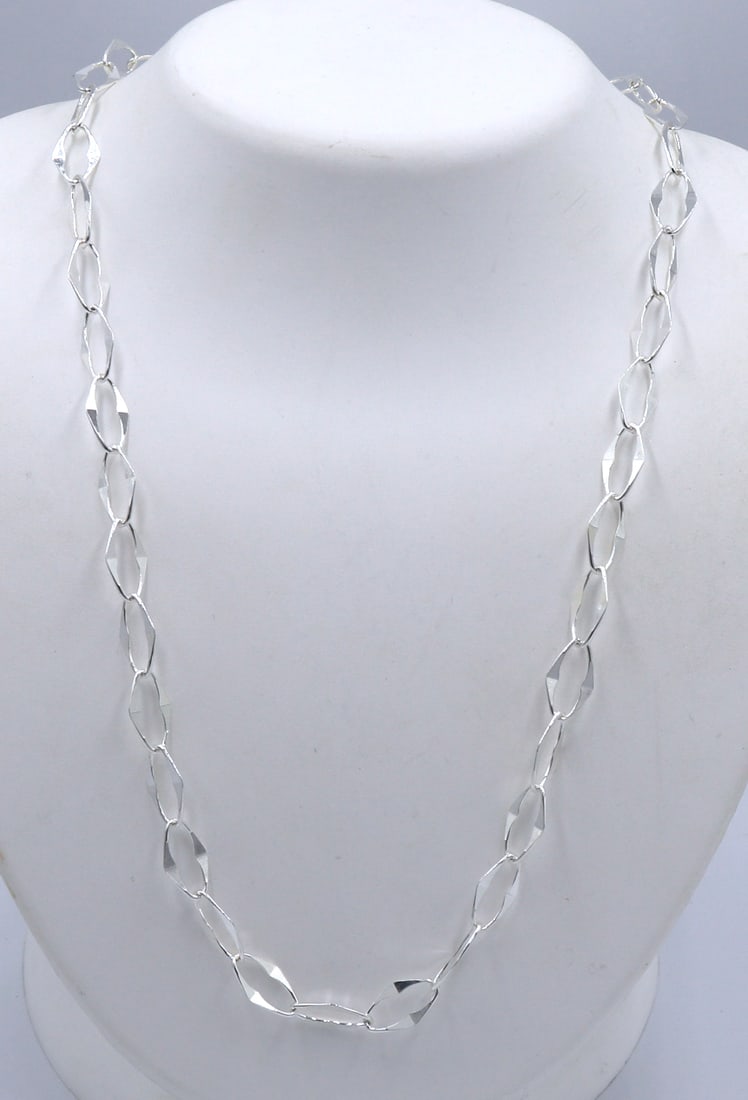 Italian 925 sterling silver oval link chain necklace (1 of 4)