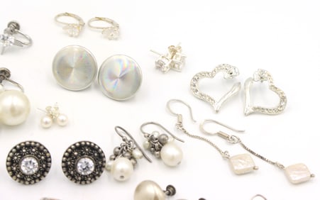 Group lot of Vintage 925 sterling silver earrings