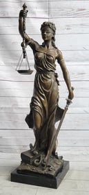 Blind Justice Lawyer Judge Court Room Bronze Sculpture