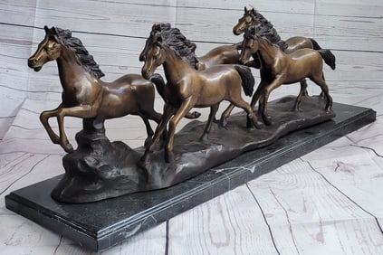 Wild Horses Bronze Sculpture