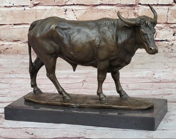Farm Trophy Cow Bull Bronze Sculpture