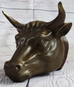 Male Bull Wall Mont Bronze Sculpture