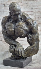 Male Athletic Sensual Bronze Statue