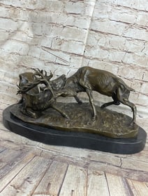 Elk Deer Bronze Sculpture
