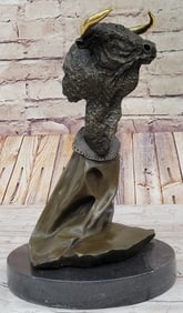 Bull Bronze Bust Sculpture