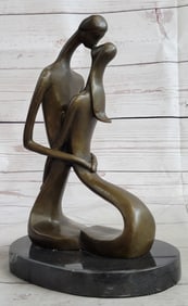 Two Lovebirds Sharing a Kiss Bronze Sculpture