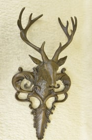 Wildlife Elk Head Bust Bronze Sculpture
