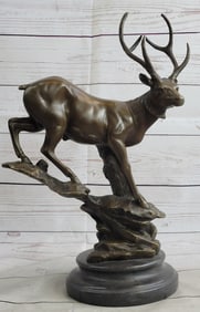 Elk Deer Stag Buck Wildlife Edition Bronze Statue