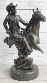 Outlaw Cowboy Horse Bronze Sculpture
