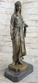 Young Woman with a Bundle of Wheat Bronze Sculpture