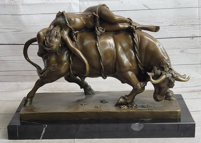 Nude - Bull Bronze Statue