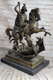 Dragon Slayer Patron Military Bronze Statue
