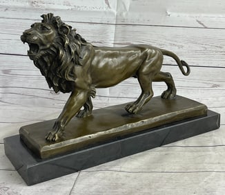 African Lion Bronze Sculpture
