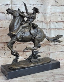 Cowboy Charges Bronze Sculpture