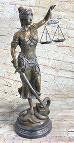Tall Blind Justice Graduation Lawyer Bronze Sculpture
