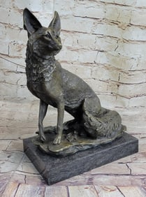 Fox Sitting Bronze Sculpture