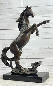 Wild Stallion Horse Bronze Statue