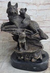 Wolf Animal Edition Bronze Statue