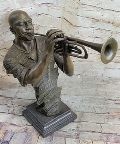 Trumpet Player Bronze Sculpture