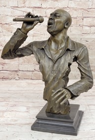 American Artist Singer Bronze Sculpture