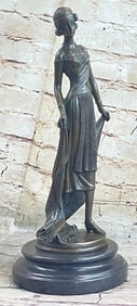 Lady is Poised and Elegant Dressed Bronze Sculpture