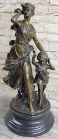 Woman and Her Child Bronze Sculpture