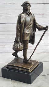 Youthful American Benjamin Franklin Bronze Sculpture