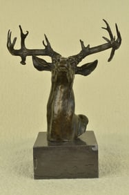 Elk Bust Bronze Sculpture