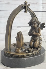 Praying Baby Angel Bronze Sculpture