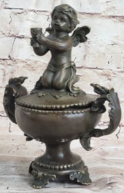 Baby Angel Jewelry Box Bronze Sculpture