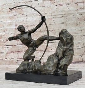 A Man With Bow Bronze Sculpture