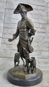Frederick the Great Warrior King with two Dogs Bronze Sculpture