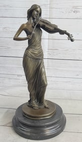Violin Player Bronze Sculpture