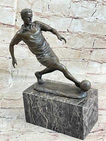 Soccer Player Bronze Figurine