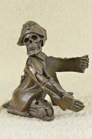 Hot Cast Pirate Skeleton Wine Holder Bronze Sculpture Statue Figurine Figural NR