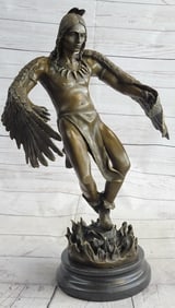 American Indian Warrior Bronze Sculpture