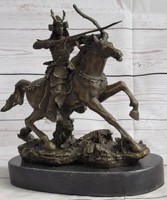 Samurai Warrior on Horse Bronze Sculpture